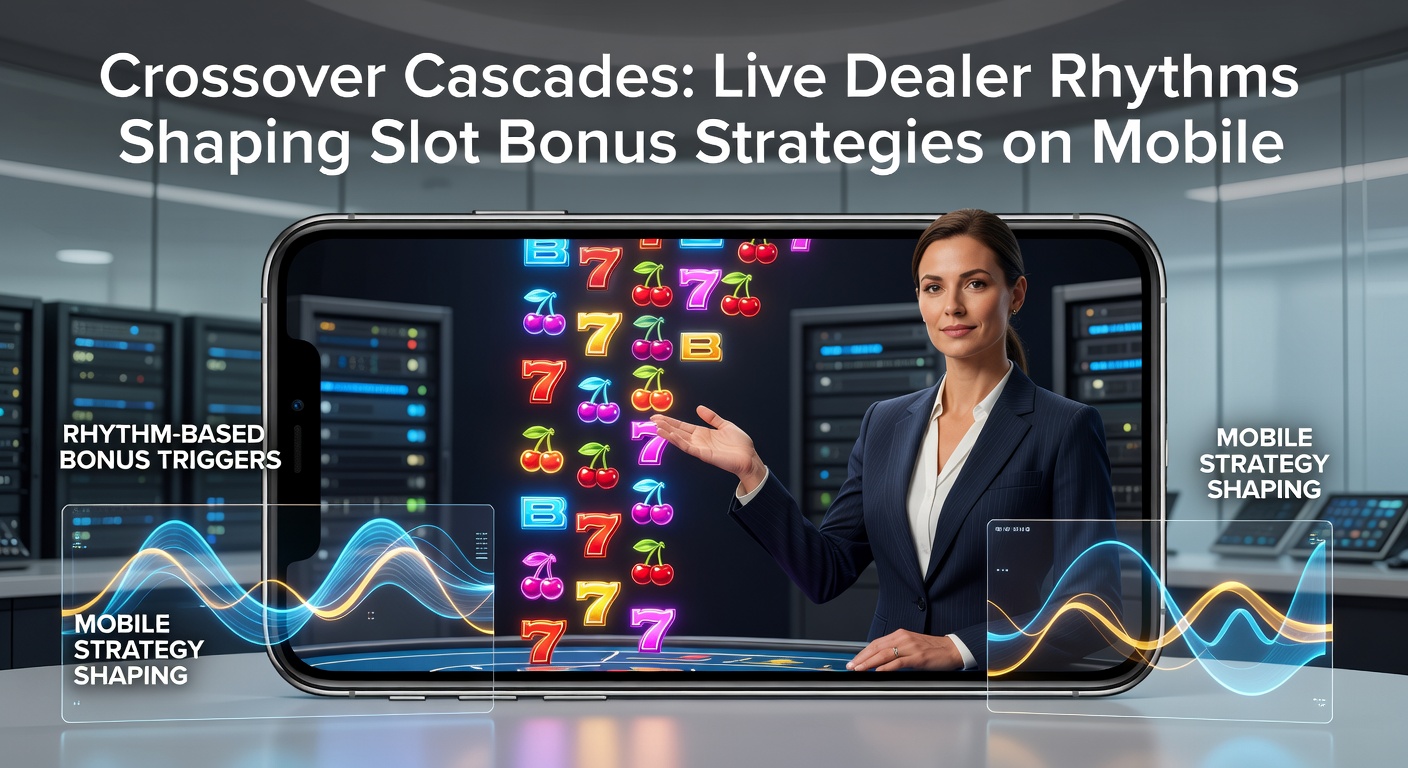 Dynamische weergave van een crossover cascade met live dealer elementen die bonus rondes activeren op een mobiel scherm