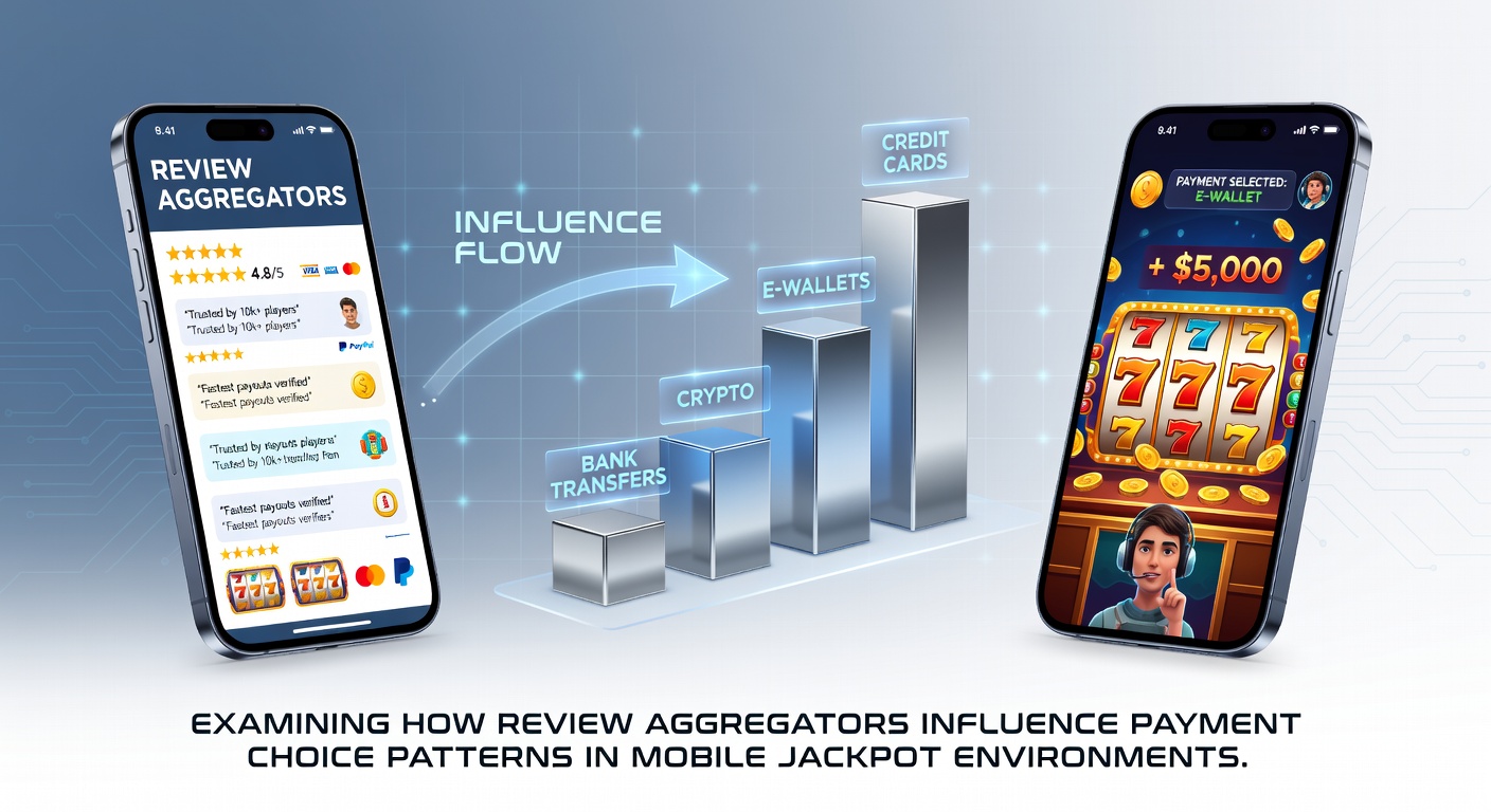 Grafiek die de correlatie toont tussen review scores van aggregators en de adoptie van betalingsmethoden in mobiele jackpot spellen