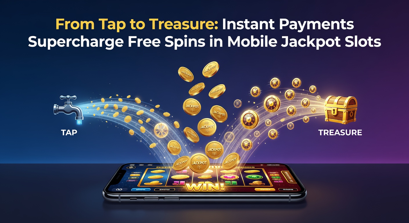 Grafiek met stijgende lijnen van instant betalingen en jackpot winsten in mobiele slots, met iconen van free spins en snelle pijlen