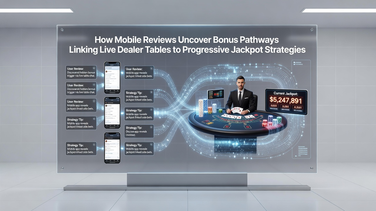 Analyse van mobiele reviews met diagrammen van bonus routes en jackpot verbindingen