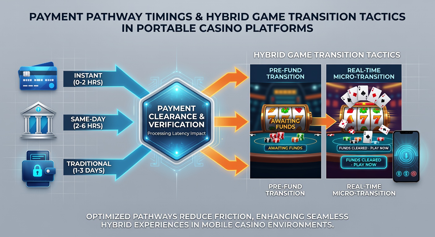 Diagram dat realtime betalingsovergangen illustreert tussen gokkasten en live casino componenten op tablet en smartphone