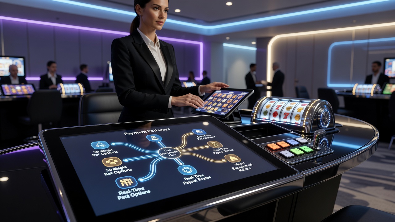 Detailopname van betalingsinterface gekoppeld aan live dealer tafel met mobiele en desktop weergave